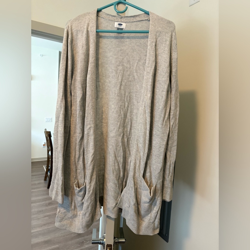 Old Navy Women's Light Gray Long Cardigan * Sz. Large